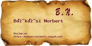 Békési Norbert névjegykártya